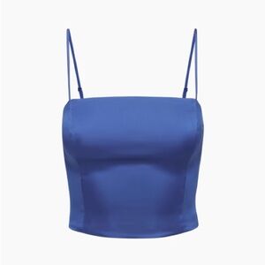 Aritzia Sunday best shimmer satin camisole size small daring blue